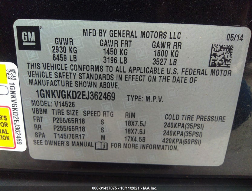 1GNKVGKD2EJ362469