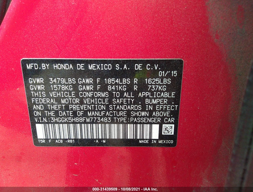 3HGGK5H88FM773483