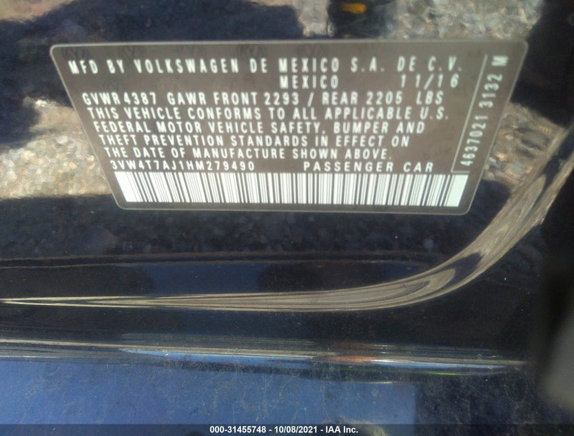 3VW4T7AJ1HM279490