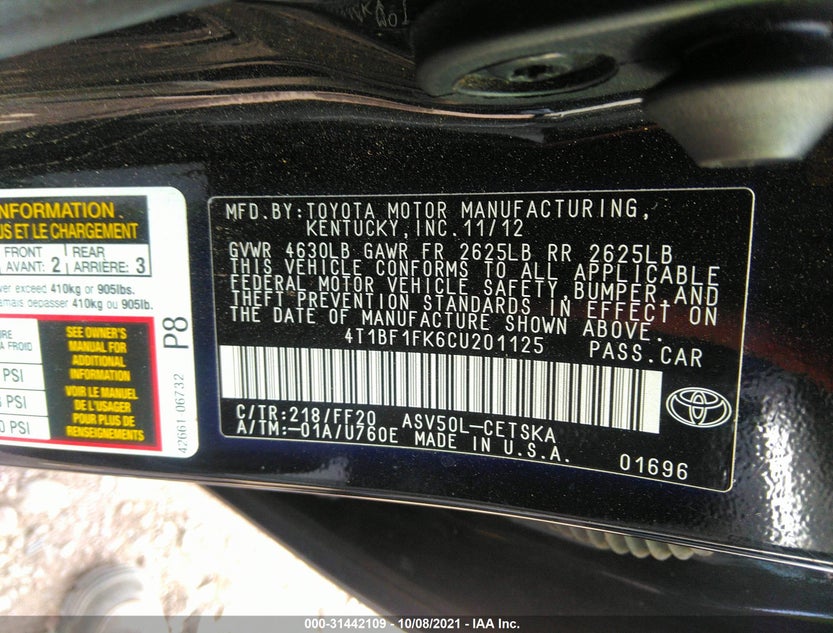4T1BF1FK6CU201125