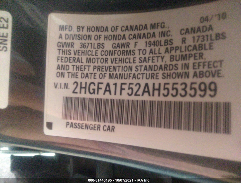 2HGFA1F52AH553599