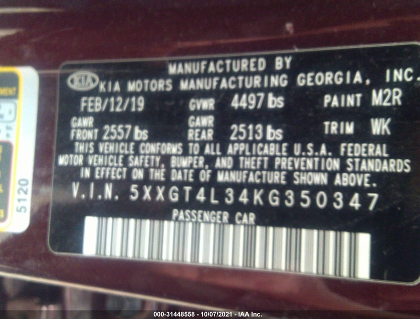 5XXGT4L34KG350347