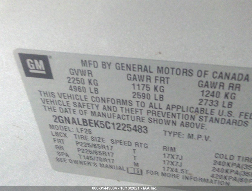 2GNALBEK5C1225483