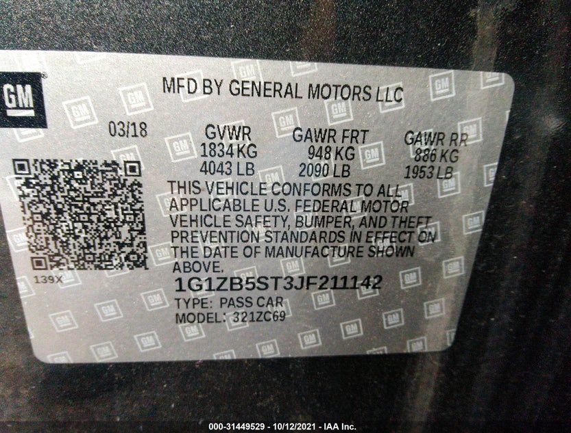 1G1ZB5ST3JF211142