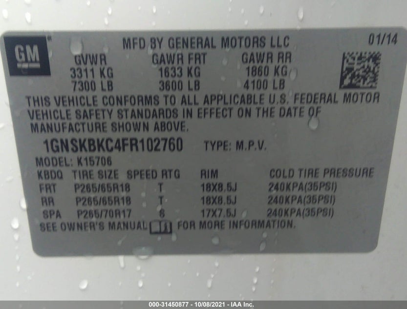 1GNSKBKC4FR102760