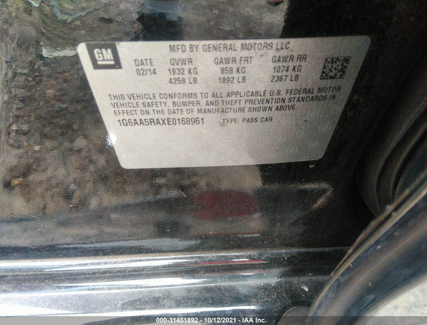 1G6AA5RAXE0168961