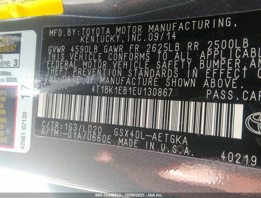 4T1BK1EB1EU130867