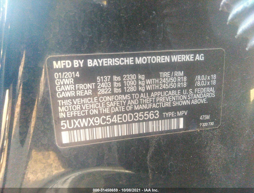 5UXWX9C54E0D35563