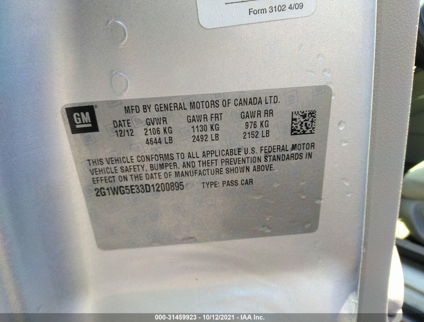 2G1WG5E33D1200895