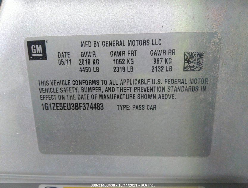 1G1ZE5EU3BF374483