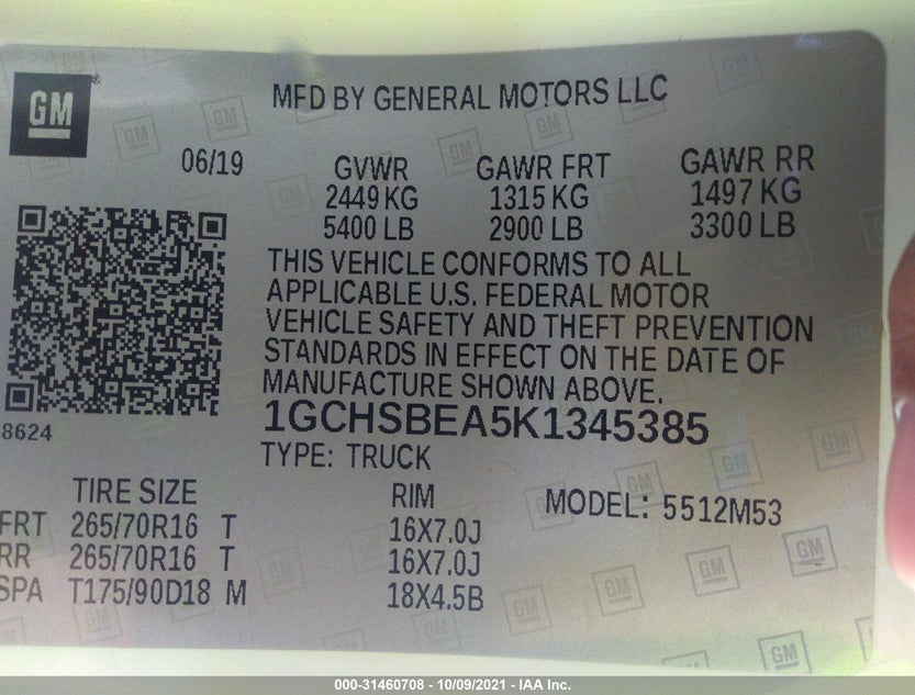 1GCHSBEA5K1345385