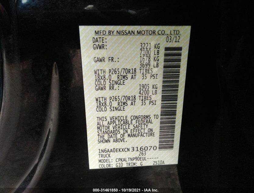 1N6AA0EKXCN316070