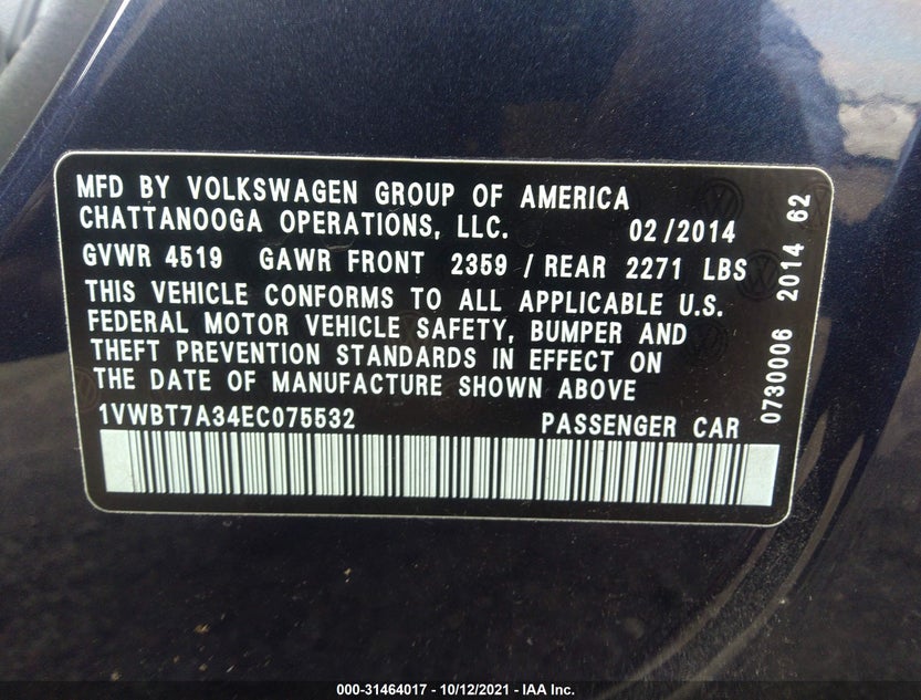 1VWBT7A34EC075532