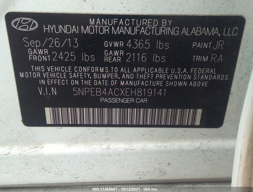 5NPEB4ACXEH819141