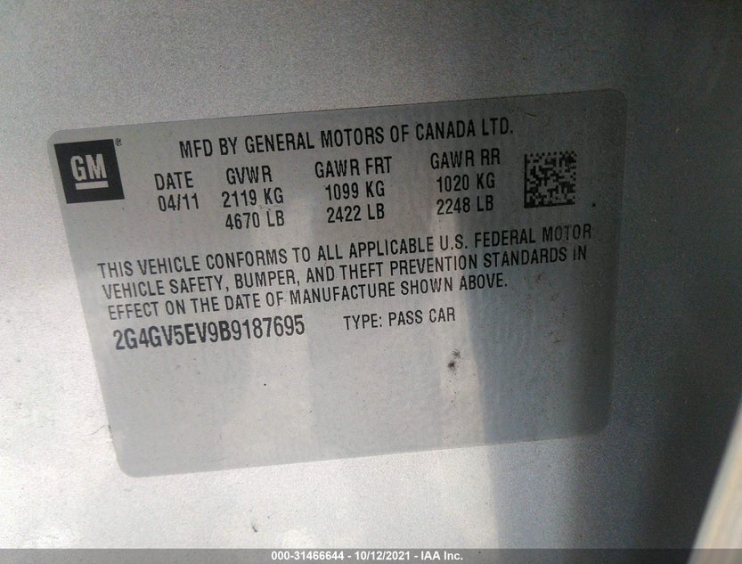 2G4GV5EV9B9187695