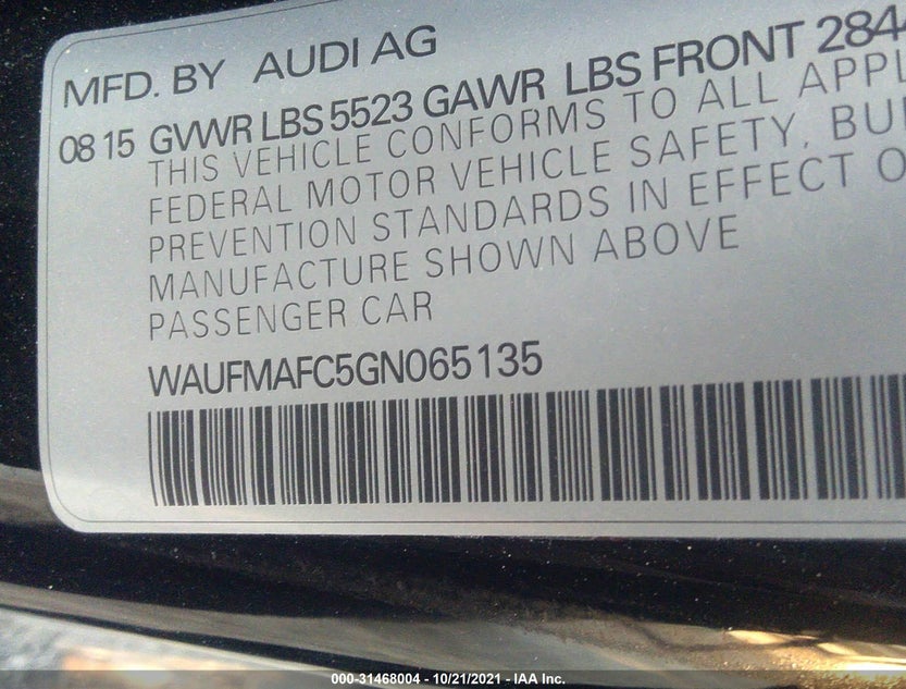 WAUFMAFC5GN065135