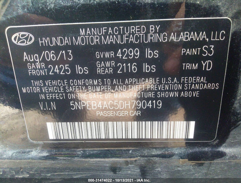 5NPEB4AC5DH790419