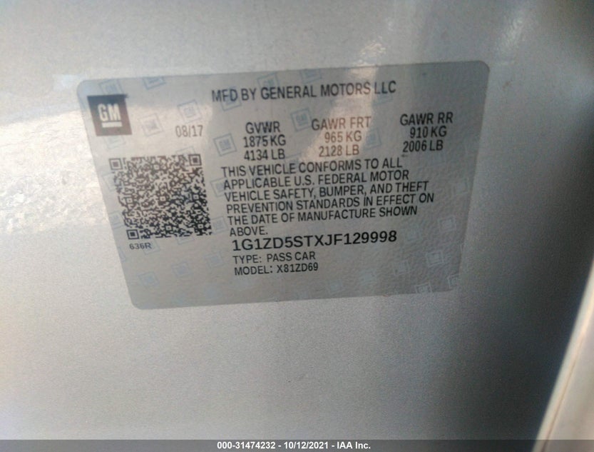 1G1ZD5STXJF129998