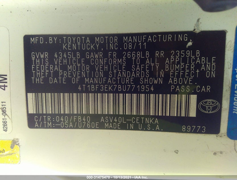 4T1BF3EK7BU771954