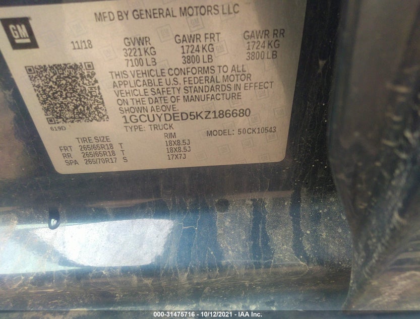 1GCUYDED5KZ186680