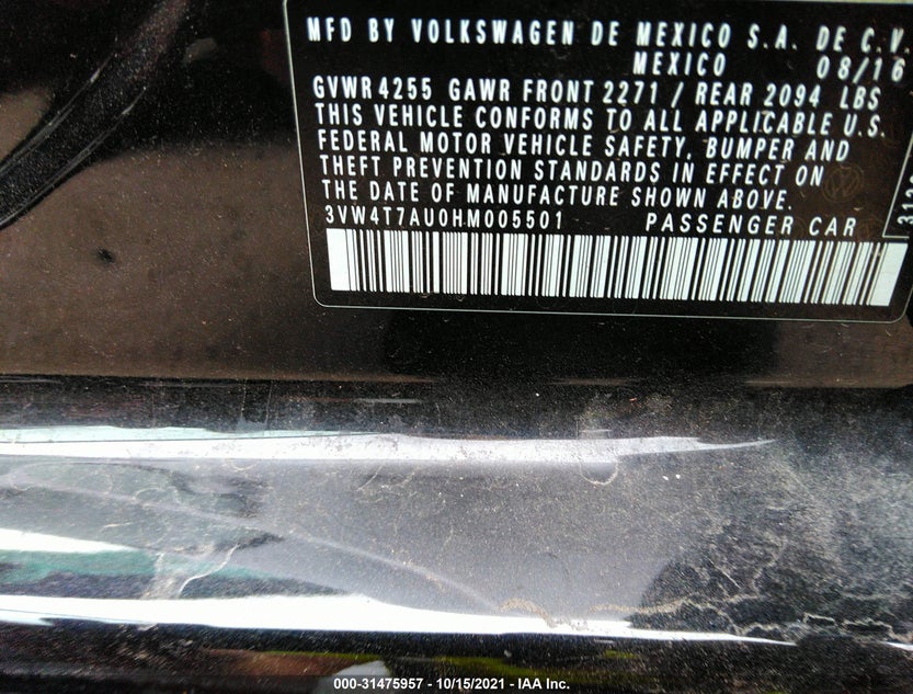 3VW4T7AU0HM005501