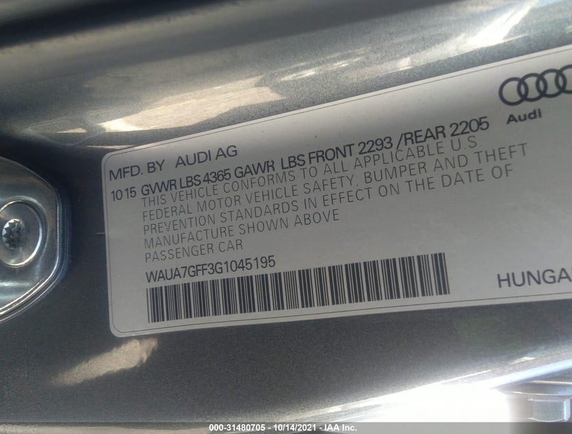 WAUA7GFF3G1045195