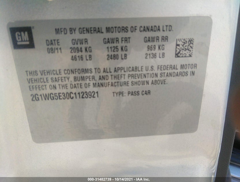2G1WG5E30C1123921