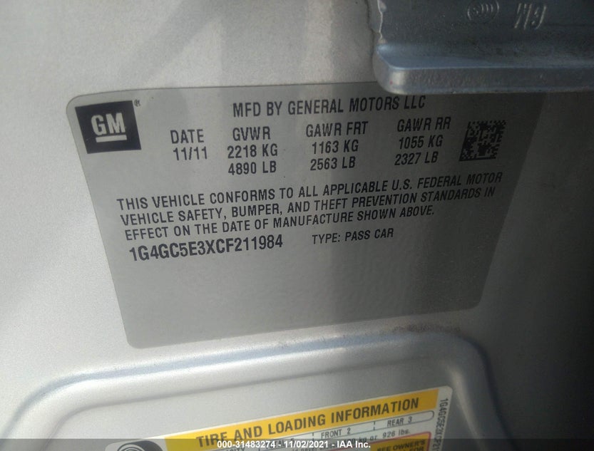 1G4GC5E3XCF211984