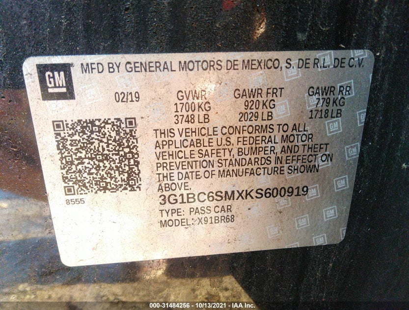 3G1BC6SMXKS600919