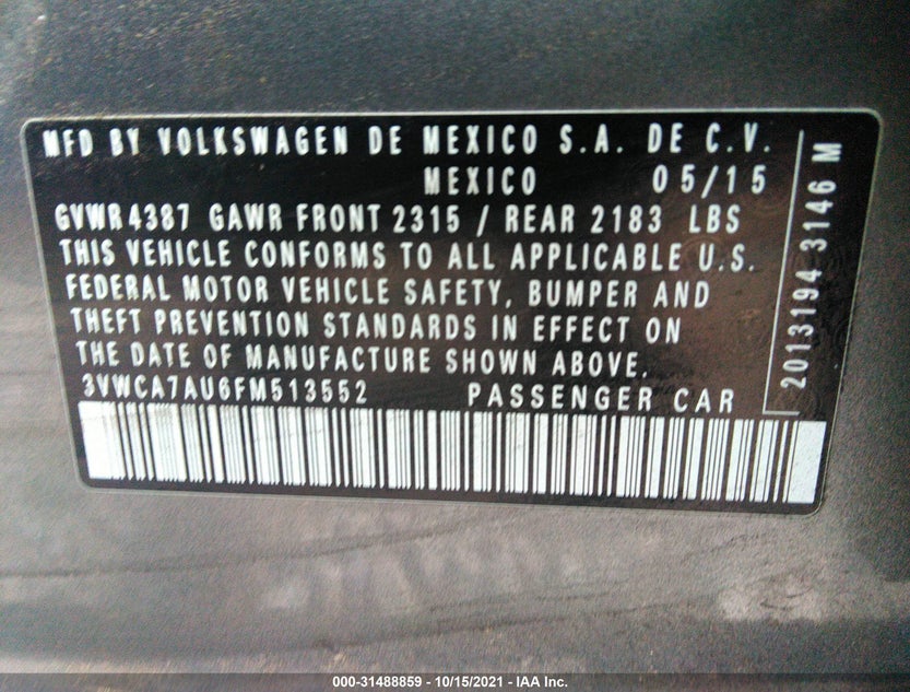 3VWCA7AU6FM513552