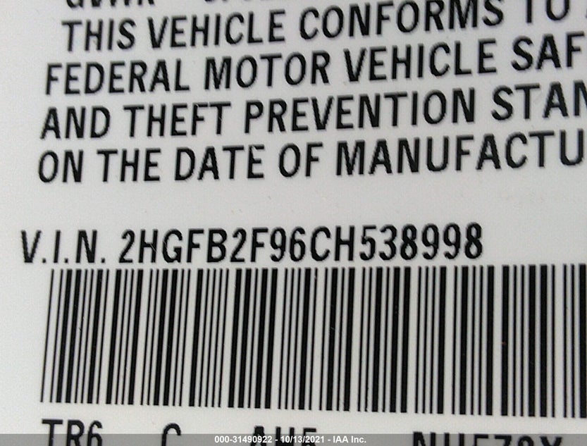 2HGFB2F96CH538998