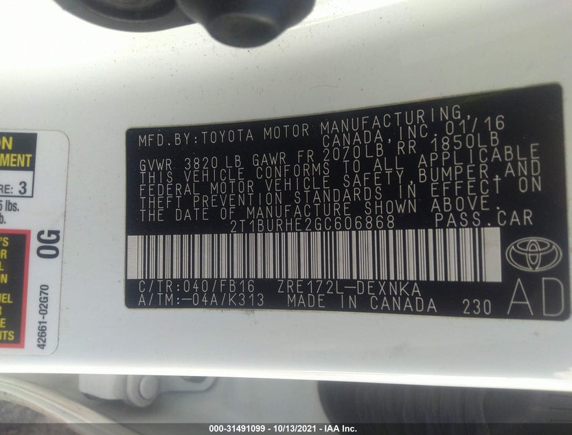 2T1BURHE2GC606868