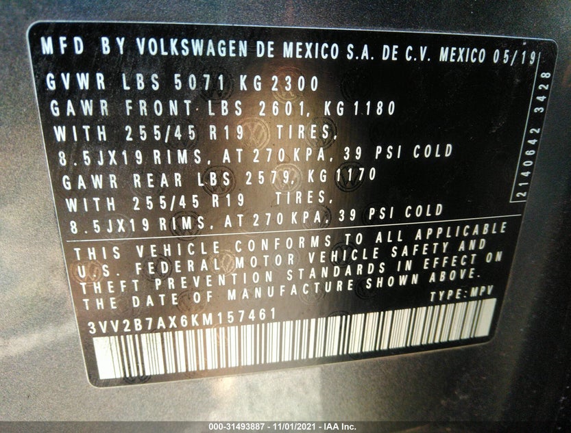 3VV2B7AX6KM157461