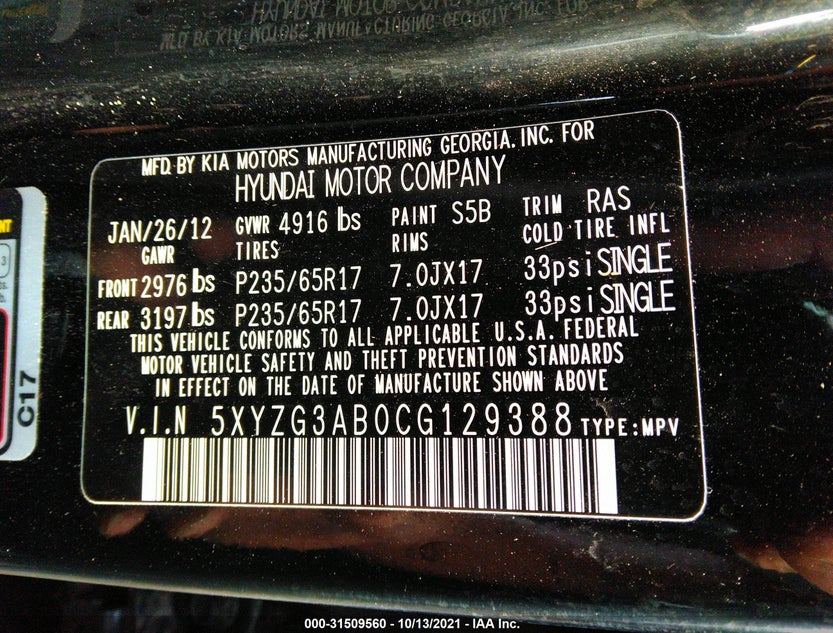 5XYZG3AB0CG129388