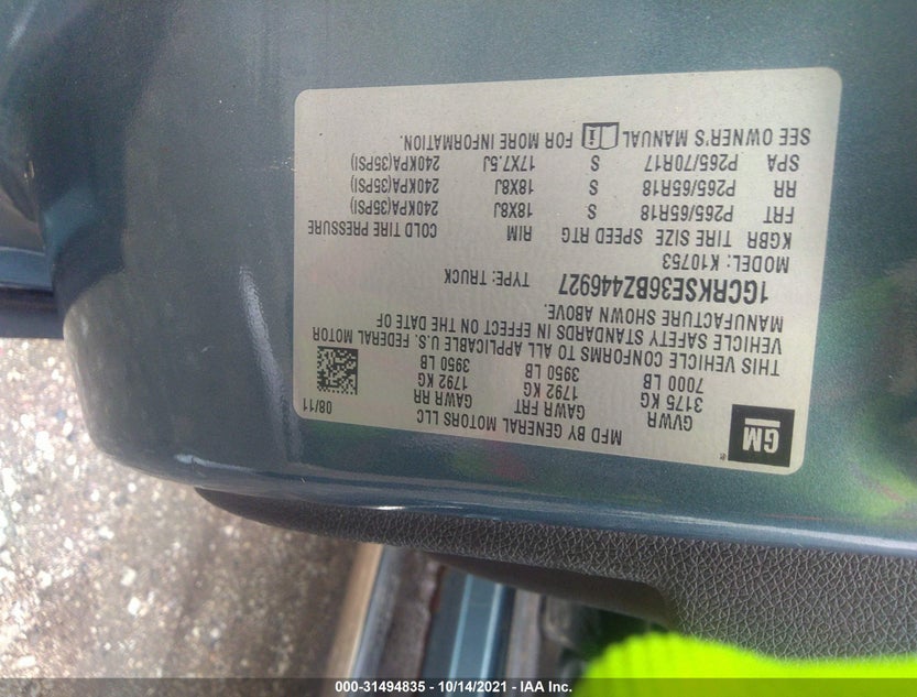 1GCRKSE36BZ446927