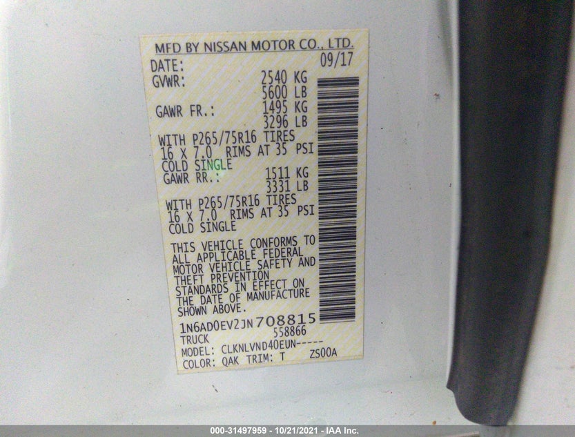 1N6AD0EV2JN708815