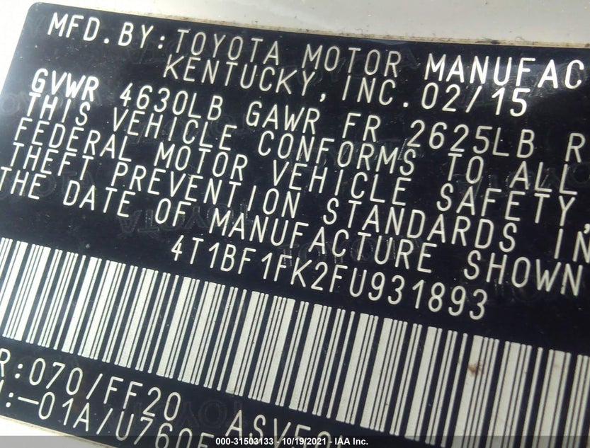 4T1BF1FK2FU931893