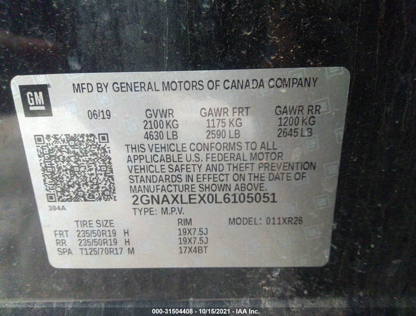 2GNAXLEX0L6105051