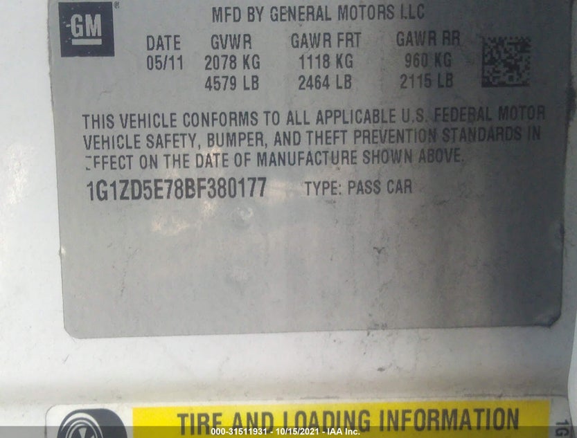 1G1ZD5E78BF380177