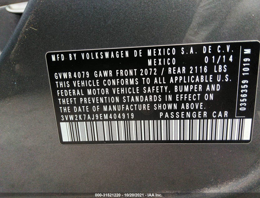 3VW2K7AJ9EM404919