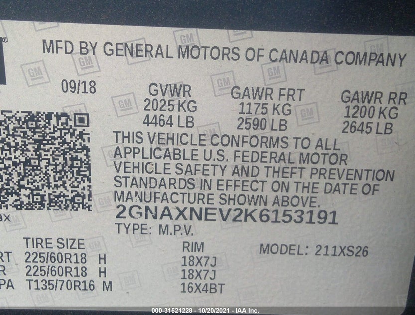 2GNAXNEV2K6153191