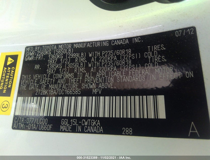 2T2BK1BA7DC166585