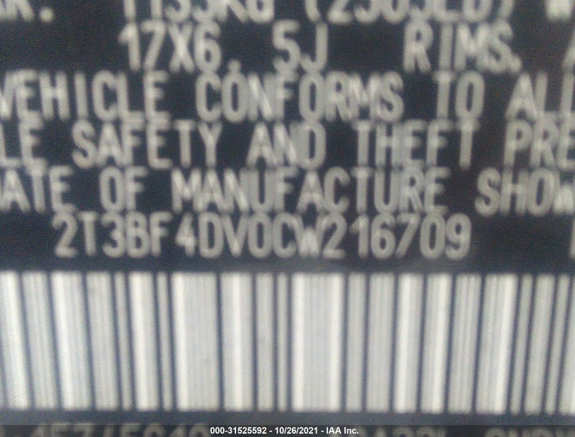 2T3BF4DV0CW216709