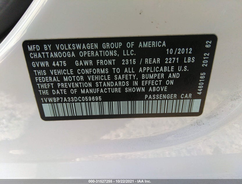 1VWBP7A33DC059695