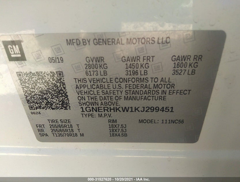 1GNERHKW1KJ299451