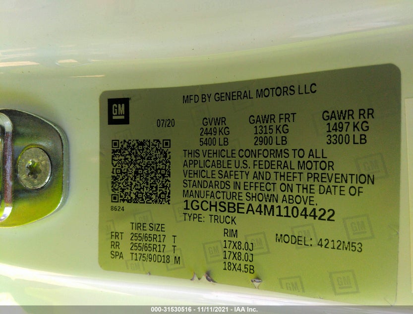 1GCHSBEA4M1104422
