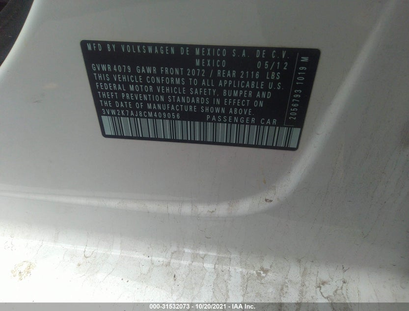 3VW2K7AJ8CM409056