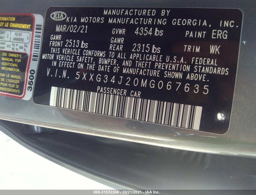 5XXG34J20MG067635