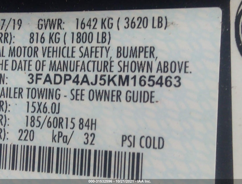 3FADP4AJ5KM165463