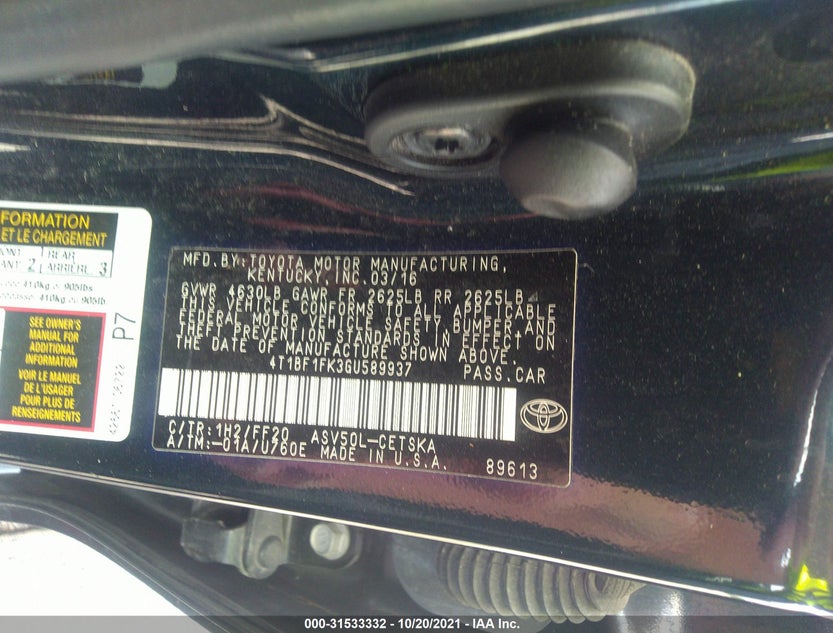 4T1BF1FK3GU589937